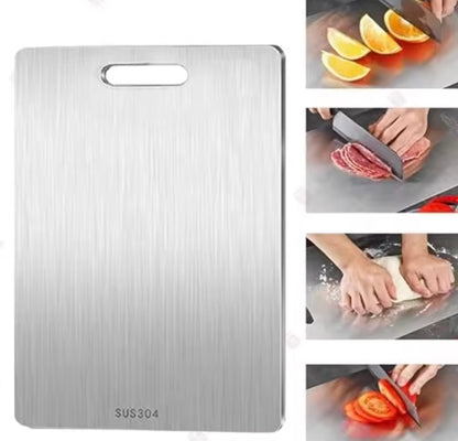 Tabla de Cortar de Acero Inoxidable 304 de Doble Cara (29X20 Cm)